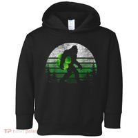 St Patricks Day Bigfoot Irish Shamrock Sasquatch Clover Leaf Toddler Hoodie thumb 0
