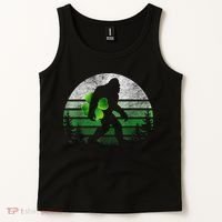 St Patricks Day Bigfoot Irish Shamrock Sasquatch Clover Leaf Tank Top thumb 2