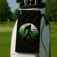 St Patricks Day Bigfoot Irish Shamrock Sasquatch Clover Leaf Golf Towel thumb 2