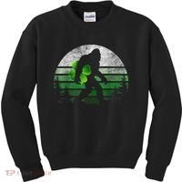 St Patricks Day Bigfoot Irish Shamrock Sasquatch Clover Leaf Kids Sweatshirt thumb 0