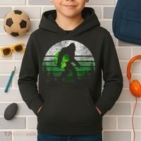 St Patricks Day Bigfoot Irish Shamrock Sasquatch Clover Leaf Kids Hoodie thumb 2