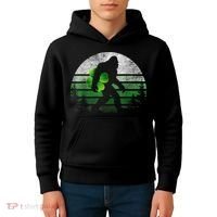 St Patricks Day Bigfoot Irish Shamrock Sasquatch Clover Leaf Kids Hoodie thumb 4