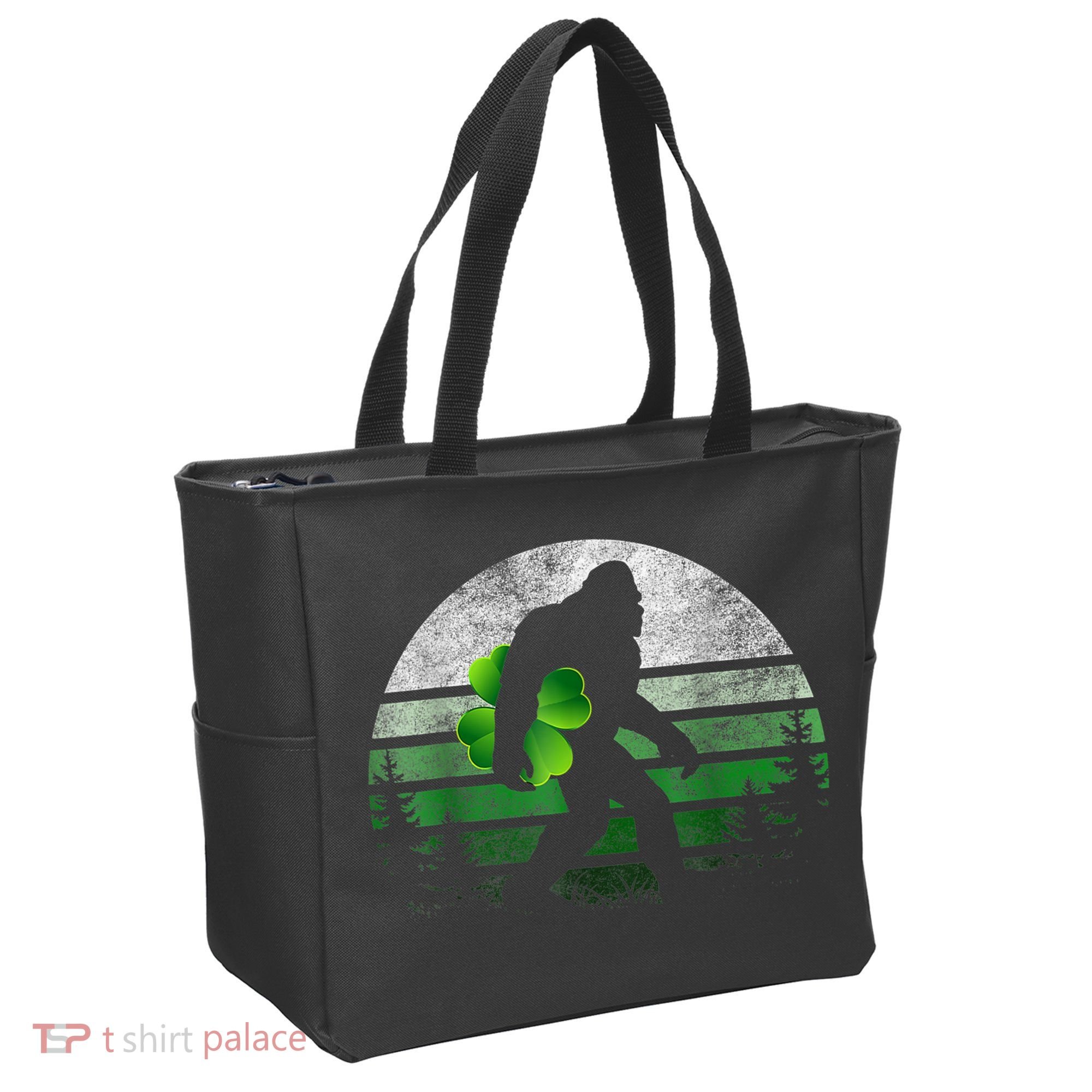 St Patricks Day Bigfoot Irish Shamrock Sasquatch Clover Leaf Tote Bag