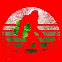 St Patricks Day Bigfoot Irish Shamrock Sasquatch Clover Leaf Santa Hat thumb 1