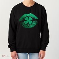 St PatrickS Day Irish Leaf Clover Lips Women's Sweatshirt thumb 0