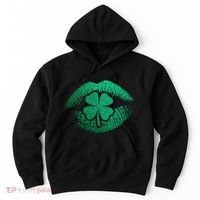 St PatrickS Day Irish Leaf Clover Lips Hoodie thumb 0