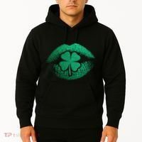 St PatrickS Day Irish Leaf Clover Lips Hoodie thumb 2