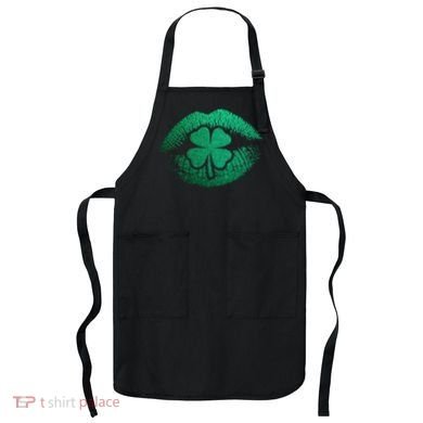 St PatrickS Day Irish Leaf Clover Lips Apron