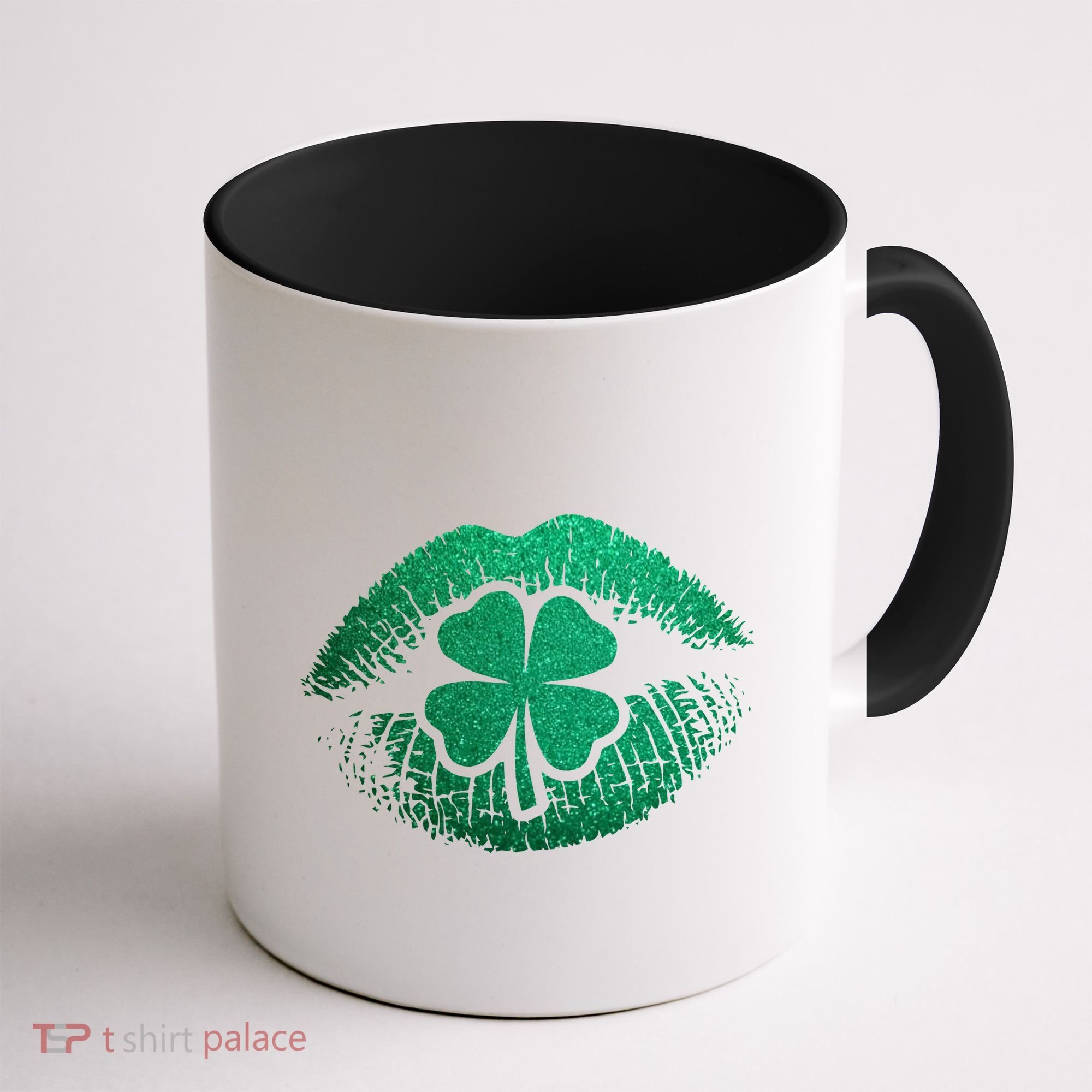 St PatrickS Day Irish Leaf Clover Lips Coffee Mug