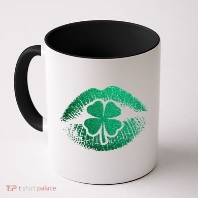 St PatrickS Day Irish Leaf Clover Lips Coffee Mug