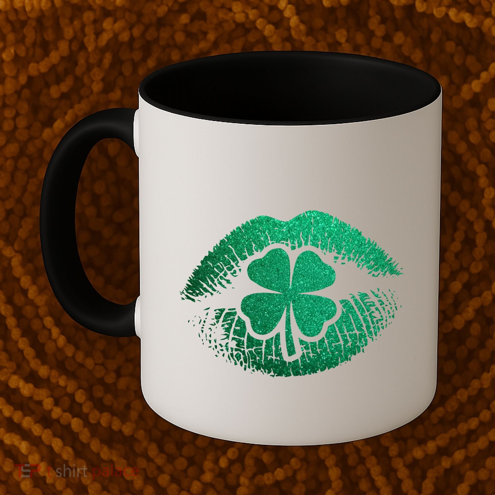 St PatrickS Day Irish Leaf Clover Lips Coffee Mug