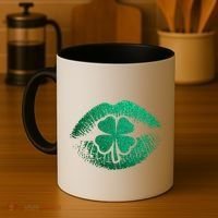 St PatrickS Day Irish Leaf Clover Lips Coffee Mug thumb 4