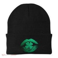 St PatrickS Day Irish Leaf Clover Lips Beanie thumb 0