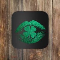 St PatrickS Day Irish Leaf Clover Lips Coaster thumb 0