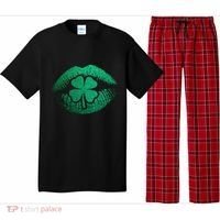 St PatrickS Day Irish Leaf Clover Lips Pajama Set thumb 0