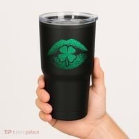 St PatrickS Day Irish Leaf Clover Lips Tumbler thumb 2