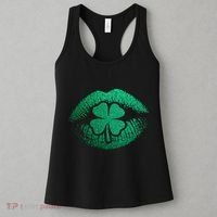 St PatrickS Day Irish Leaf Clover Lips Women's Tank Top thumb 3