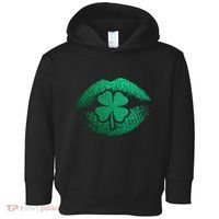 St PatrickS Day Irish Leaf Clover Lips Toddler Hoodie thumb 0