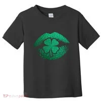 St PatrickS Day Irish Leaf Clover Lips Toddler T-Shirt thumb 0