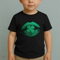 St PatrickS Day Irish Leaf Clover Lips Toddler T-Shirt thumb 2