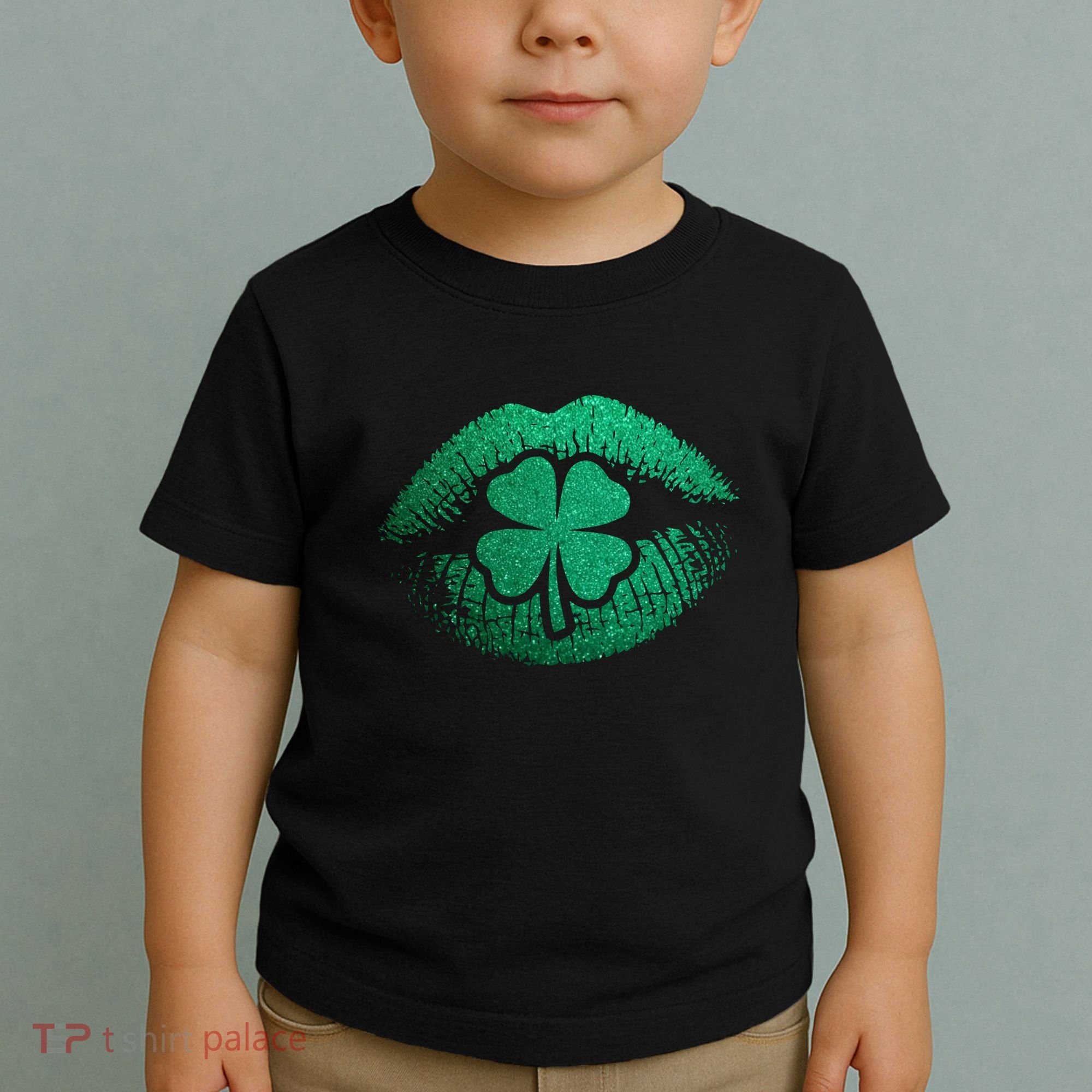St PatrickS Day Irish Leaf Clover Lips Toddler T-Shirt