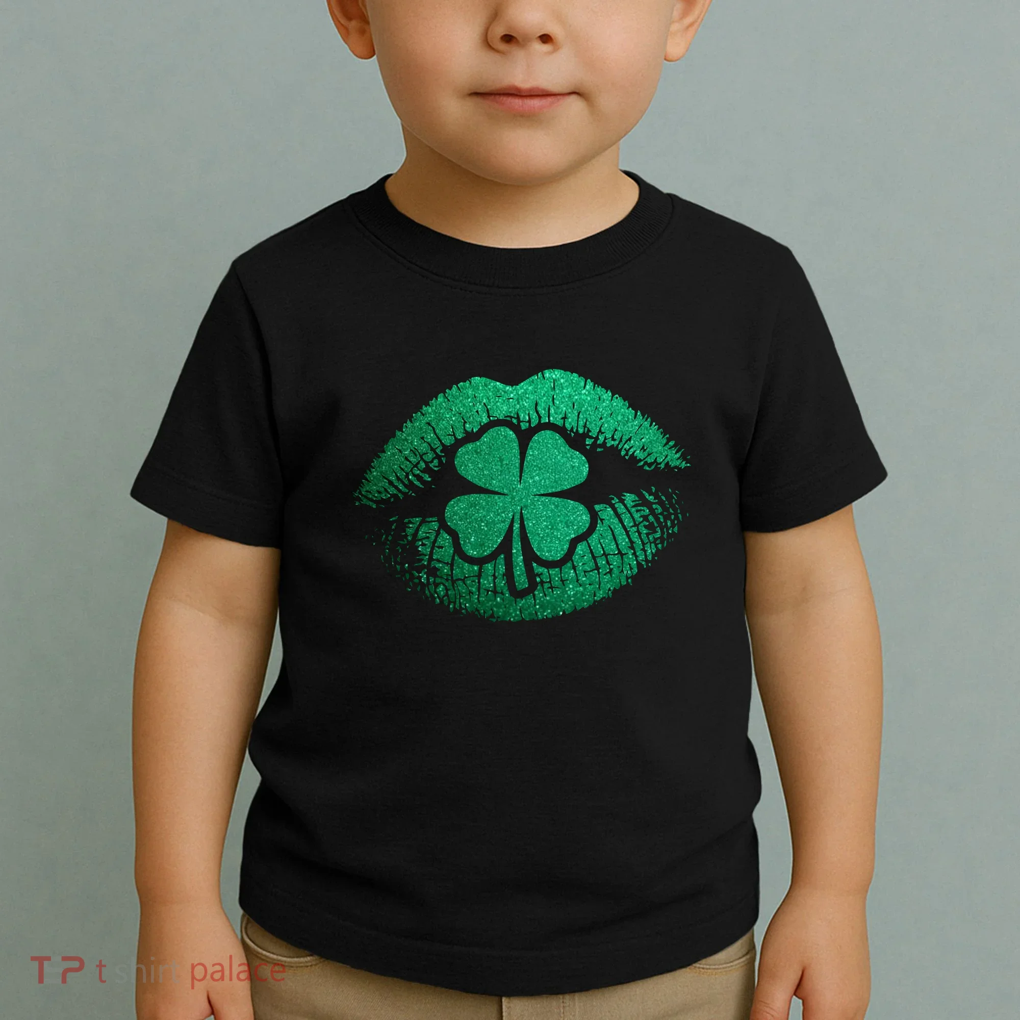St PatrickS Day Irish Leaf Clover Lips Toddler T-Shirt