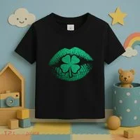 St PatrickS Day Irish Leaf Clover Lips Toddler T-Shirt thumb 3
