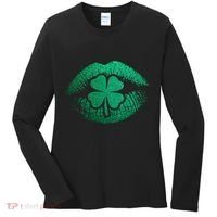 St PatrickS Day Irish Leaf Clover Lips Women's Long Sleeve Shirt thumb 0