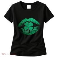 St PatrickS Day Irish Leaf Clover Lips Women's T-Shirt thumb 0