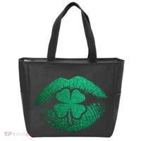 St PatrickS Day Irish Leaf Clover Lips Tote Bag thumb 0