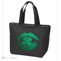 St PatrickS Day Irish Leaf Clover Lips Tote Bag thumb 3