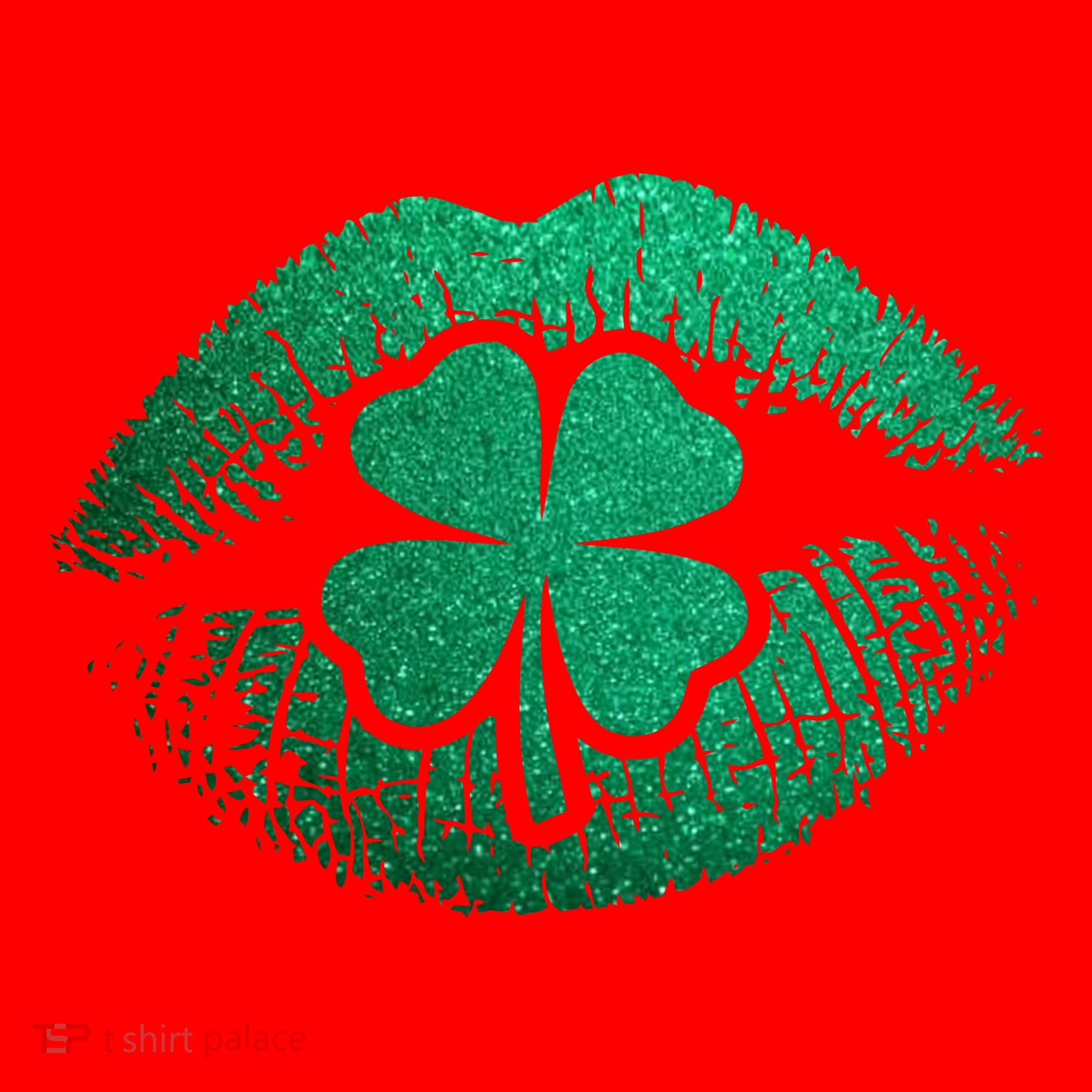 St PatrickS Day Irish Leaf Clover Lips Santa Hat