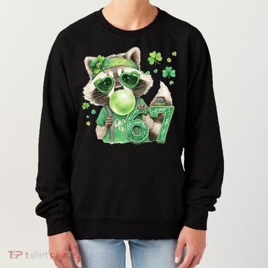 St Patrick’s Day 67 Raccoon Viral Meme Women's Sweatshirt