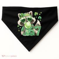 St Patrick’s Day 67 Raccoon Viral Meme USA-Made Doggie Bandana thumb 0