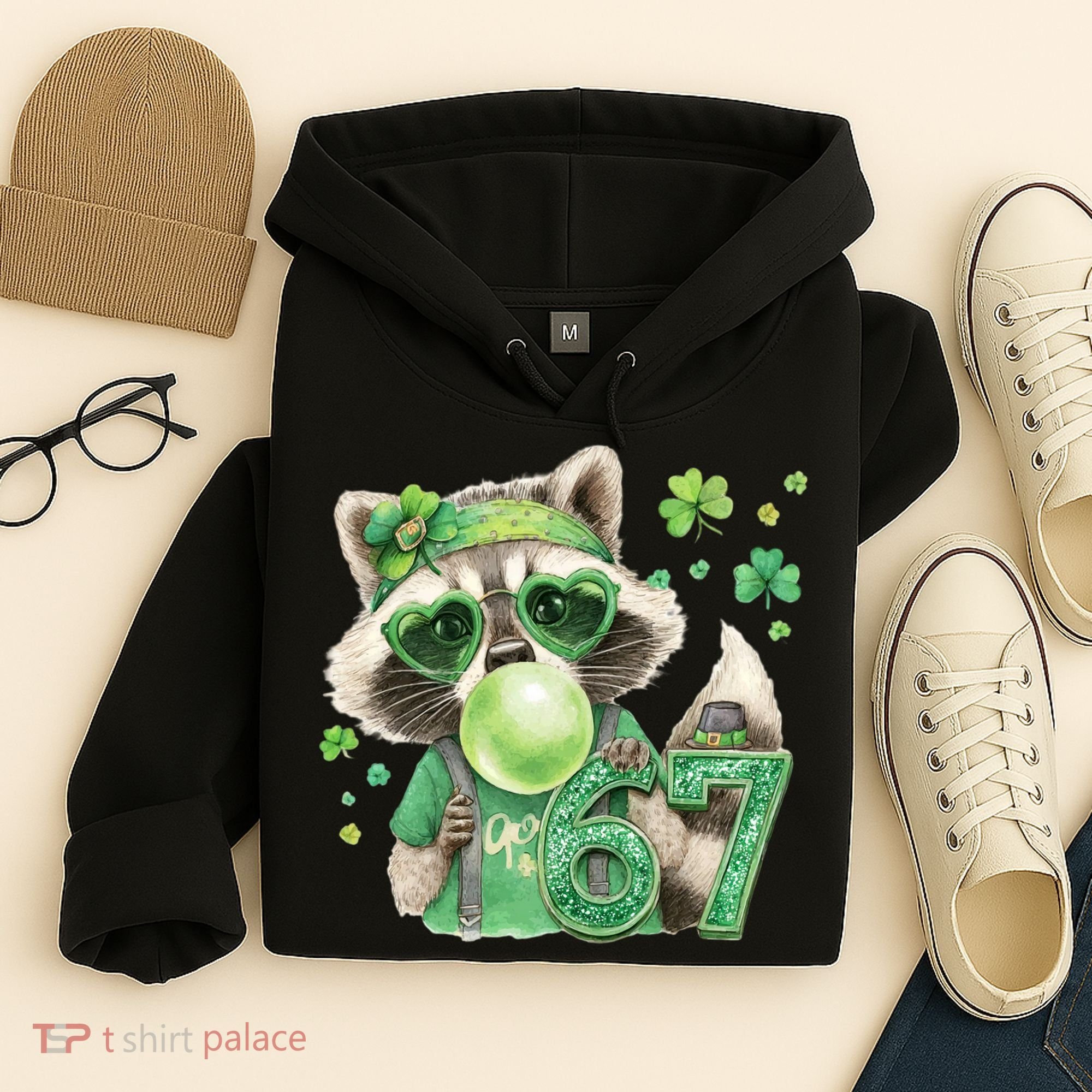 St Patrick’s Day 67 Raccoon Viral Meme Hoodie