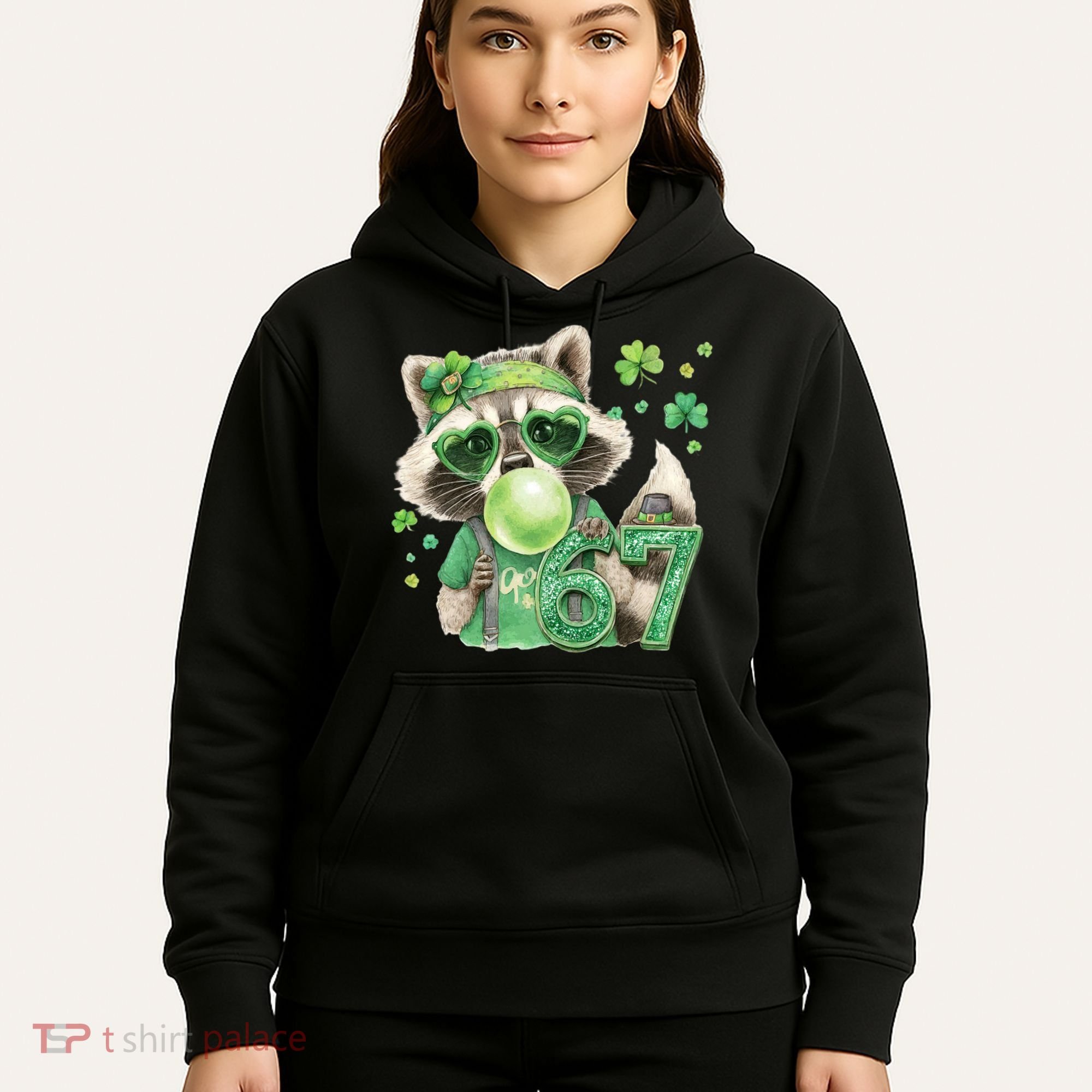 St Patrick’s Day 67 Raccoon Viral Meme Hoodie