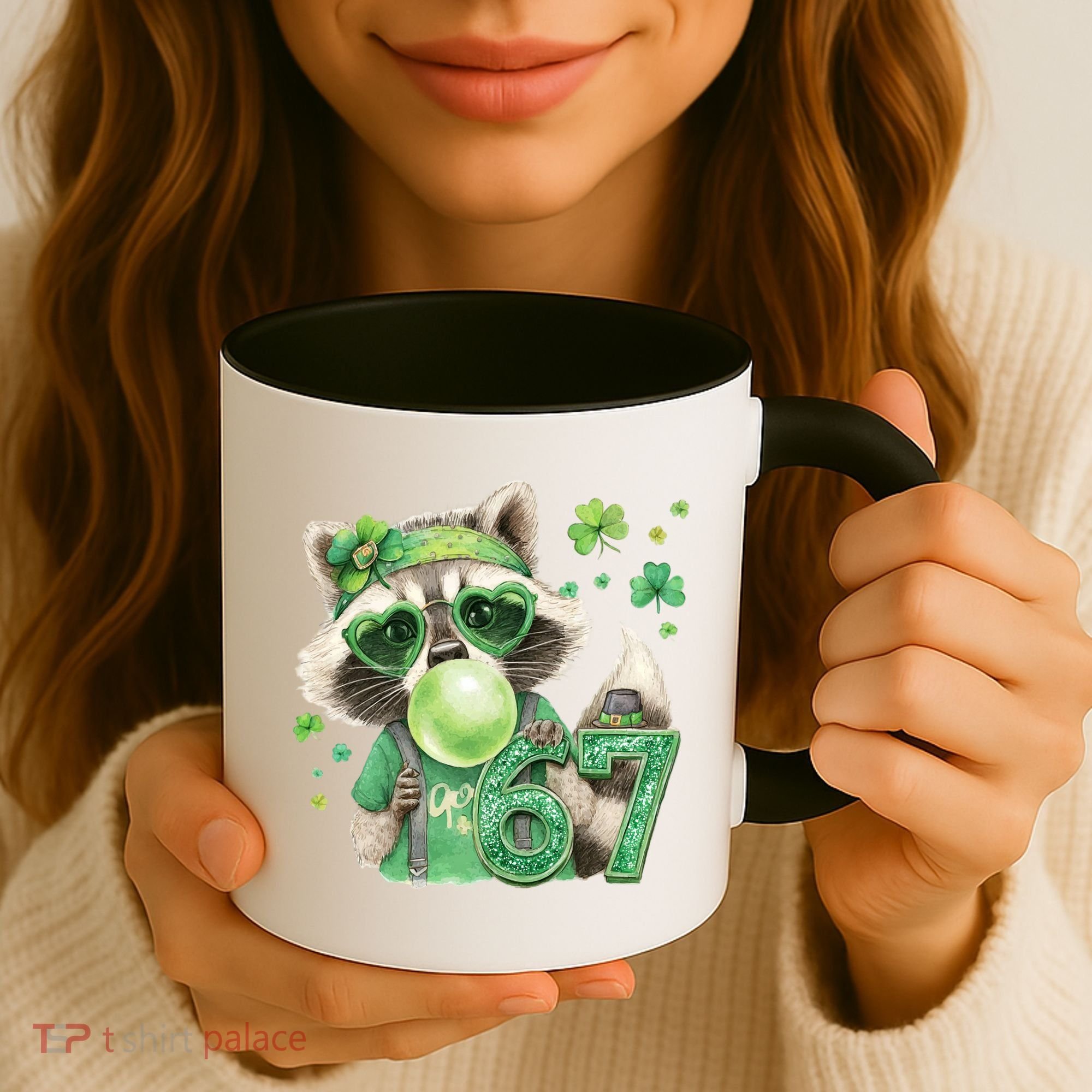 St Patrick’s Day 67 Raccoon Viral Meme Coffee Mug