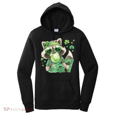 St Patrick’s Day 67 Raccoon Viral Meme Women's Hoodie