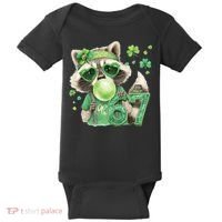 St Patrick’s Day 67 Raccoon Viral Meme Baby Bodysuit thumb 0