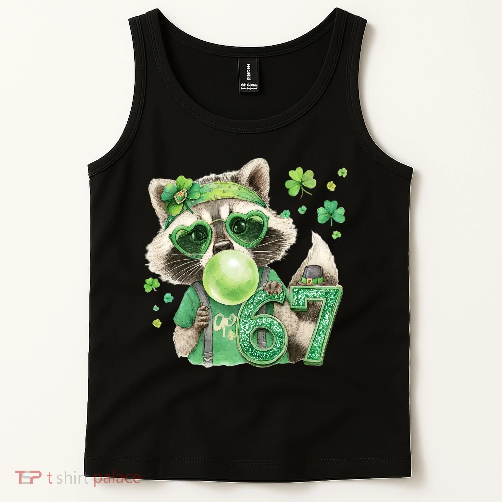 St Patrick’s Day 67 Raccoon Viral Meme Tank Top