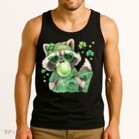 St Patrick’s Day 67 Raccoon Viral Meme Tank Top thumb 3