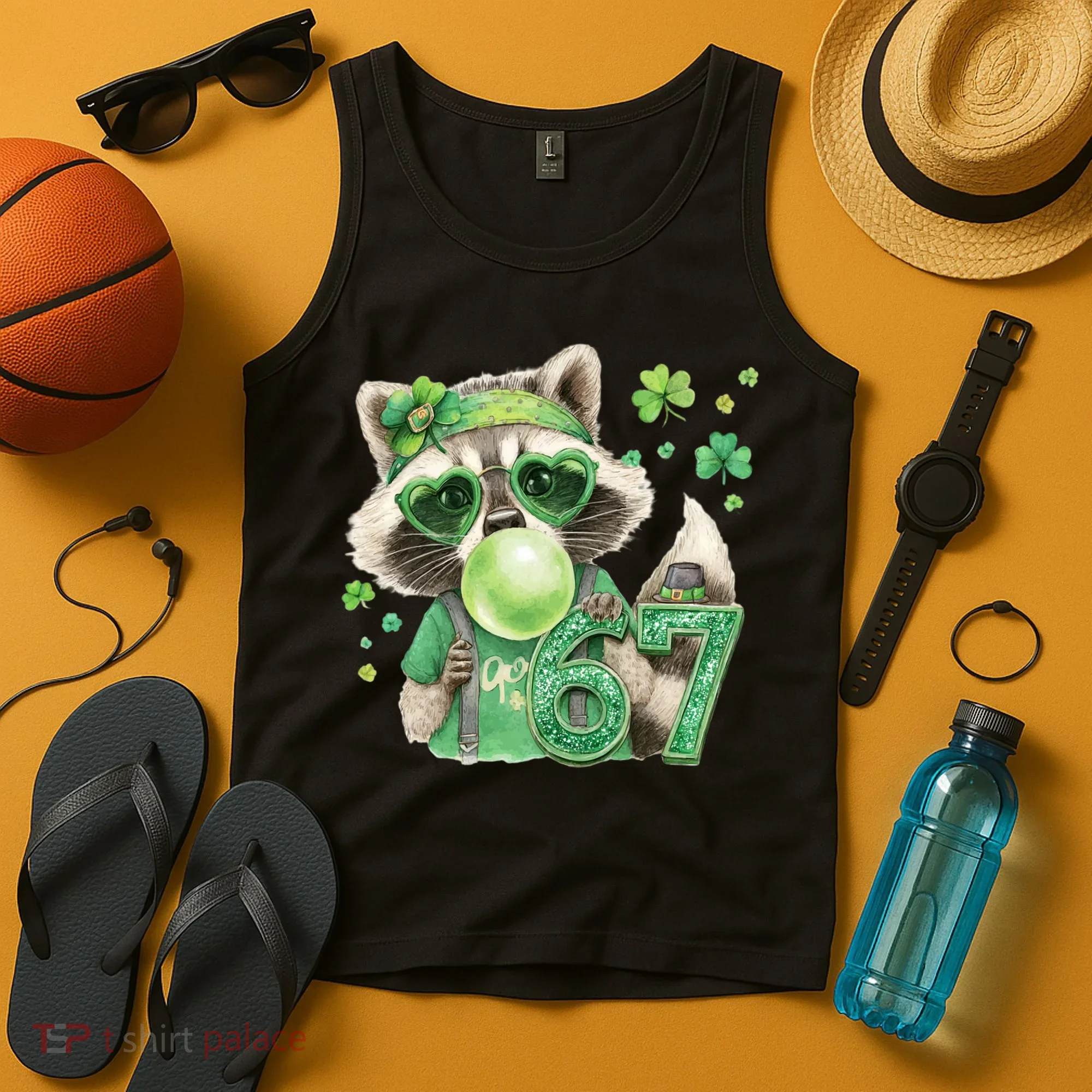 St Patrick’s Day 67 Raccoon Viral Meme Tank Top