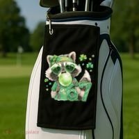 St Patrick’s Day 67 Raccoon Viral Meme Golf Towel thumb 2