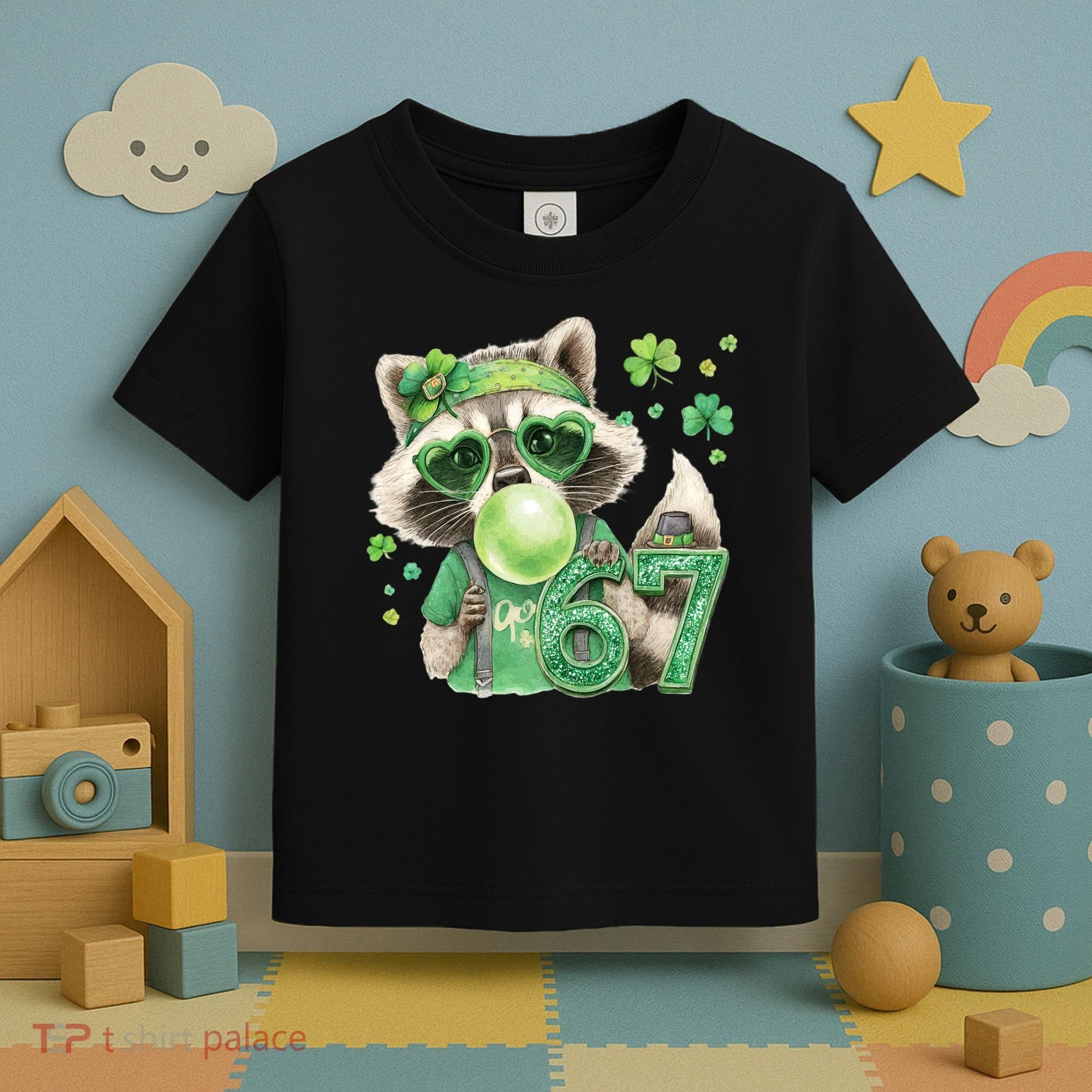St Patrick’s Day 67 Raccoon Viral Meme Toddler T-Shirt