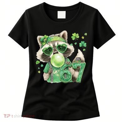 St Patrick’s Day 67 Raccoon Viral Meme Women's T-Shirt