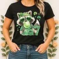 St Patrick’s Day 67 Raccoon Viral Meme Women's T-Shirt thumb 2