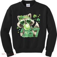 St Patrick’s Day 67 Raccoon Viral Meme Kids Sweatshirt thumb 0