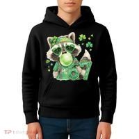 St Patrick’s Day 67 Raccoon Viral Meme Kids Hoodie thumb 4