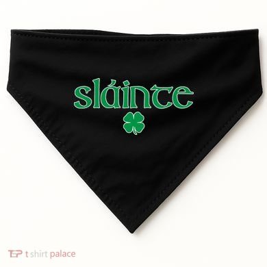 Slainte Patricks Day Shamrock USA-Made Doggie Bandana