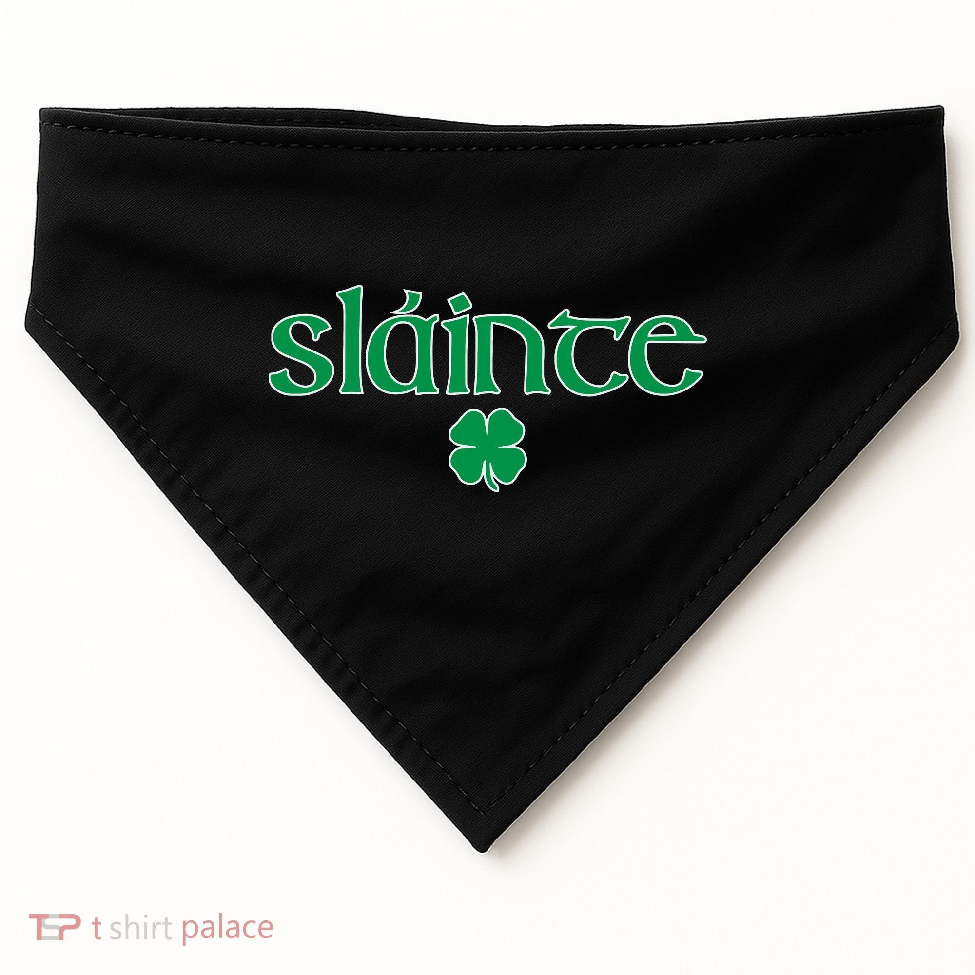 Slainte Patricks Day Shamrock USA-Made Doggie Bandana